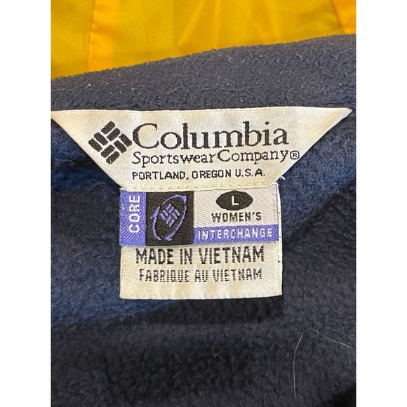 Columbia Womens Windbreaker Jacket Hooded Interchange Yellow Blue Size Large - Picture 6 of 8